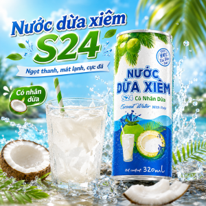 Nước dừa xiêm S24 Mihaco lon 320ml